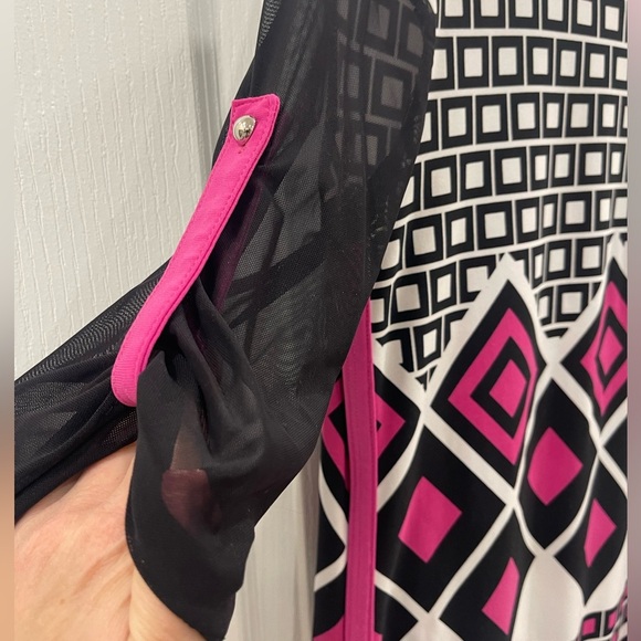 Joseph Ribkoff Multicolored Graphic High Low Tunic - Picture 3 of 4